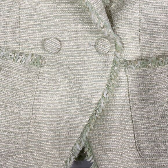 HOUSE of HARLOW 1960 Pistachio Green
Double-Breasted tweed Blazer M - Picture 7 of 13